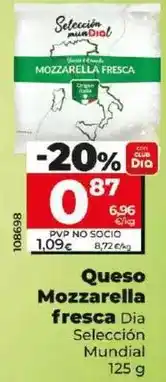 Dia Dia seleccion mundial - queso mozzarella fresca 125 g oferta