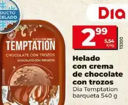 Dia Dia temptation - helado con crema de chocolate con trozos oferta