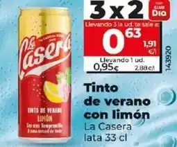 Dia La casera - tinto de verano limón oferta