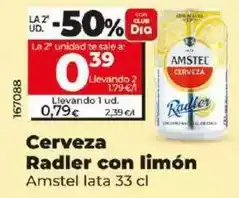 Dia Amstel - cerveza radler con limón lata 33 cl oferta