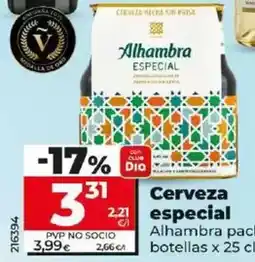 Dia Alhambra - cerveza especial pack-6 botellas x 25 cl oferta