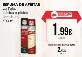 SPAR Gran Canaria La toja - espuma de afeitar oferta