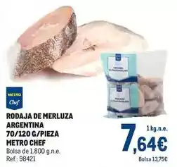 Makro Chef - rodaja de merluza argentina 70/120 g/pieza oferta