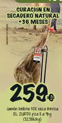 Cash Fresh El zurdo - jamon bellota 50% raza iberica oferta