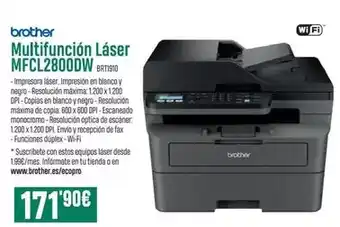 PCBox Brother - multifunción laser mfcl2800dw oferta