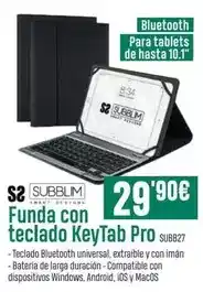 PCBox Subblim - funda con teclado keytab pro oferta