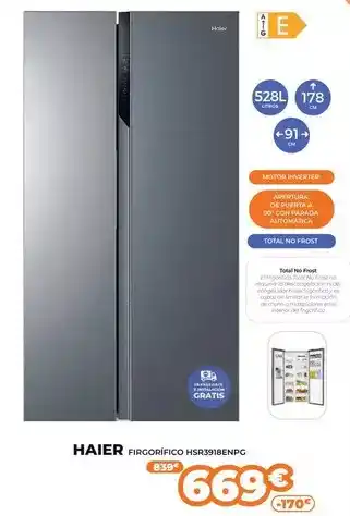 Pascual Martí Haier - frigorífico hsr3918enpg oferta