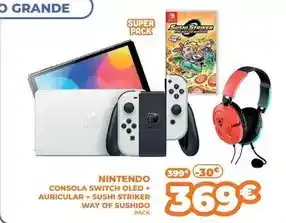 Pascual Martí Nintendo - consola switch oled + auricular + sushi striker way of sushido oferta