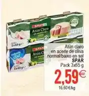 Plenus Supermercados Spar - atun claro en aceite de oliva normal/ baixo en sal oferta