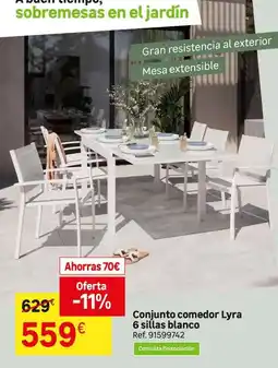 Leroy Merlin Blanco - conjunto comedor lyra 6 sillas oferta