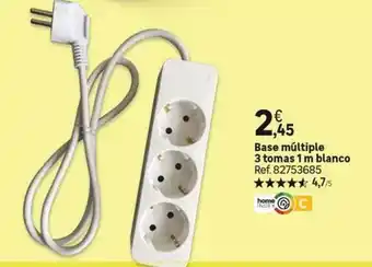 Leroy Merlin Blanco - base múltiple 3 tomas 1 m oferta