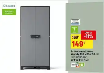 Leroy Merlin Home - armario multiusos wend 180 x 85 x 52 cm oferta