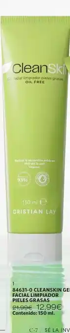 Cristian Lay Clearskin - gel facial limpiador pieles grasas oferta