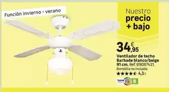 Leroy Merlin Blanco - ventilador de techo barbade /beige oferta