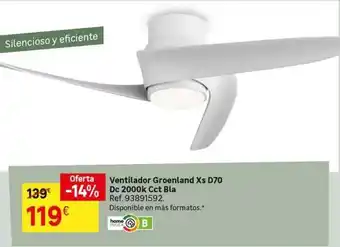Leroy Merlin Home - ventilador greenland xs d70 de 2000k ccct bla oferta