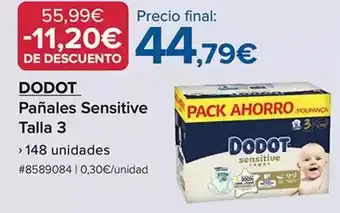 Costco Dodot - panales sensitive talla 3 oferta