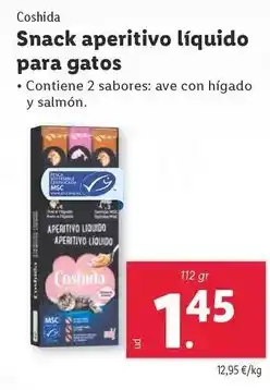 Lidl Coshida - snack aperitivo liquido para gatos oferta