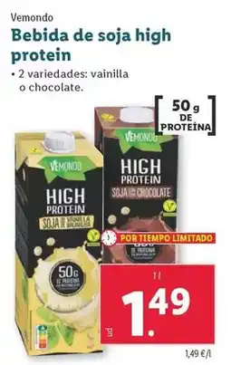 Lidl Vemondo - bebida de soja high protein oferta