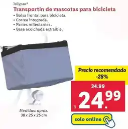 Lidl Jolly paw - transportín de mascotas para bicicleta oferta