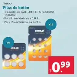 Lidl Tronic - pilas de botón oferta