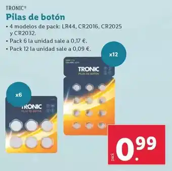 Lidl Tronic - pilas de botón oferta