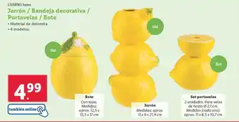 Lidl Livarno home - jarrón / bandeja decorativa / portavelas / bote oferta