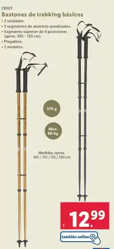 Lidl Crivit - bastones de trekking básicos oferta