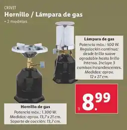 Lidl Crivit - hornillo/lámpara de gas oferta