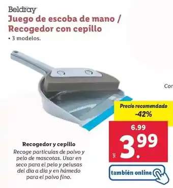 Lidl Beldray - juego de escoba de mano/recogedor con cepillo oferta