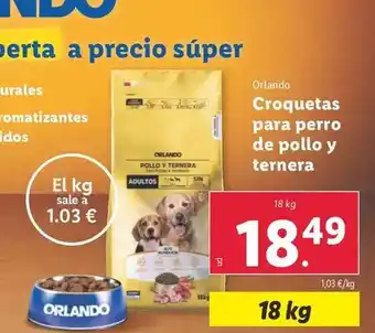 Lidl Orlando - croquetas para perro de pollo y ternera oferta
