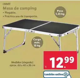 Lidl Crivit - mesa de camping oferta