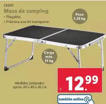 Lidl Crivit - mesa de camping oferta