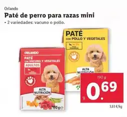Lidl Orlando - paté de perro para razas mini oferta