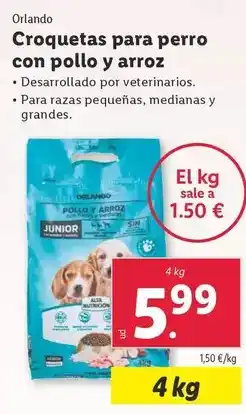 Lidl Orlando - croquetas para perro con pollo y arroz oferta