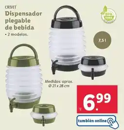 Lidl Crivit - dispensador plegable de bebida oferta