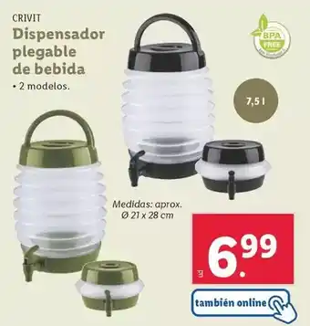 Lidl Crivit - dispensador plegable de bebida oferta
