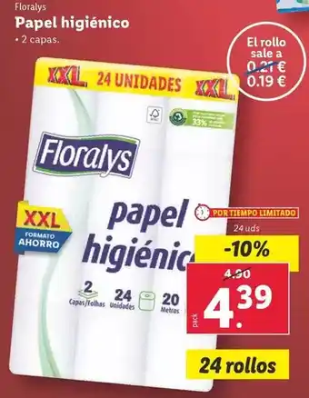 Lidl Floralys - papel higiénico oferta