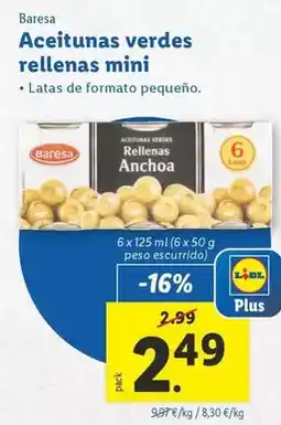 Lidl Baresa - aceitunas verdes rellenas mini oferta