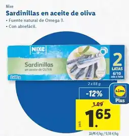Lidl Nixe - sardinillas en aceite de oliva oferta
