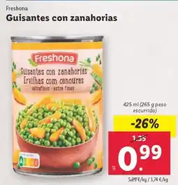 Lidl Freshona - guisantes con zanahorias oferta