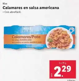 Lidl Nixe - calamares en salsa americana oferta