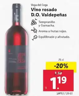 Lidl Vega del cega - vino rosado d.o. valdepeñas oferta