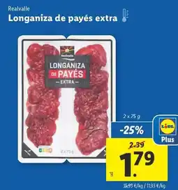 Lidl Realvalle - longaniza de payés extra oferta