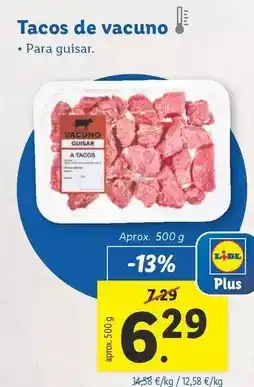 Lidl Tacos de vacuno oferta