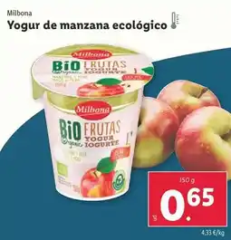 Lidl Milbona - yogur de manzana ecologico oferta