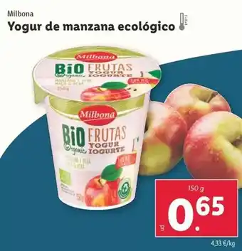 Lidl Milbona - yogur de manzana ecologico oferta