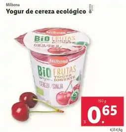 Lidl Milbona - yogur de cereza ecologico oferta