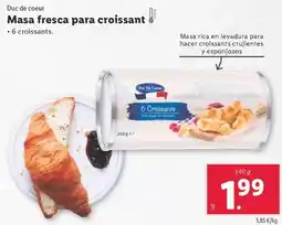 Lidl Duc de coeur - masa fresca para croissant oferta