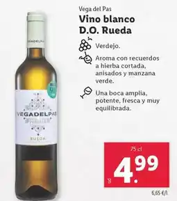 Lidl Vega del pas - vino blanco d.o. rueda oferta