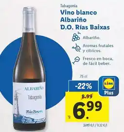 Lidl Tabagonia - vino blanco albariño d.o. rías baixas oferta